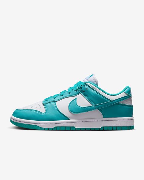 Teal Nike Dunks, Teal Nikes, Roblox Character, Nike Air Max Jordan, Nike Branding, Nike Models, Nike Brand, Nike Dunk Low, Low Sneakers