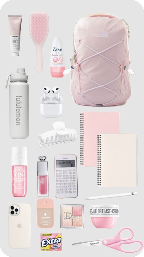 [CommissionsEarned] #School #Backpack #Backtoschool #bestbackpacksforhighschool Schul Survival Kits, Middle School Essentials, School Emergency Kit, School Backpack Essentials, Preppy School Supplies, Everyday Bag Essentials, Pretty School Supplies, High School Backpack, School Bag Essentials