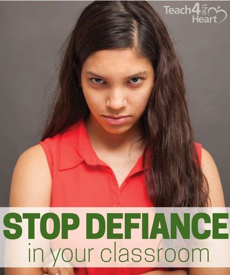 How to stop defiance in your classroom - great tips for teachers in dealing with defiant students Behavior Classroom, Behavior Plan, Classroom Management Plan, Classroom Behavior Management, Behaviour Management, Classroom Management Tips, Classroom Management Strategies, Student Behavior, School Management