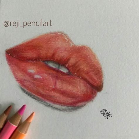 Lip Drawing, Gcse Art Sketchbook, Mouth Drawing, Colour Pencil, Lips Drawing, Gcse Art, Color Pencil Drawing, Color Pencil, Natural Lips