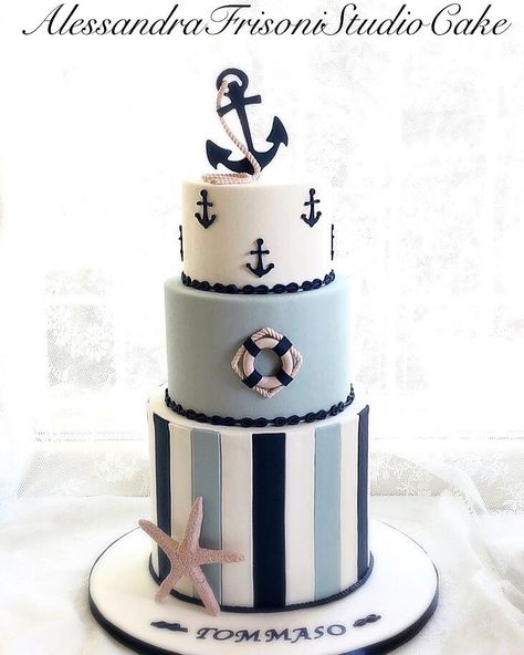 Ship Cakes Birthday, Sailor Birthday Cake, Marine Birthday Cake, Nautical Cakes Ideas, Sailor Birthday Theme, Sailor Cake Nautical Theme, Sailor Birthday Party Boy, Seaman Cake, Sailor Theme Cake