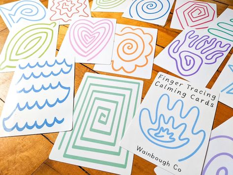 Finger Tracing Calming Cards Printable Mindfulness Flash | Etsy Canada Finger Tracing Calming Cards, Calm Down Kit, Social Emotional Activities, Zen Zone, Calm Down Corner, Calming Activities, Mindfulness For Kids, Mindfulness Activities, Extraordinary Life