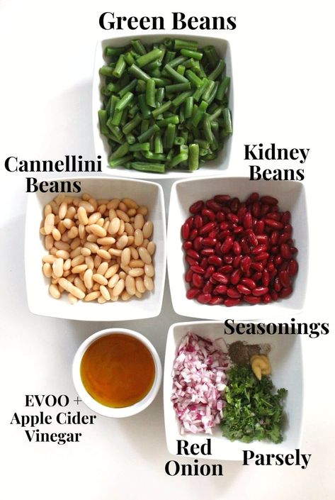 White Kidney Bean Recipes, 3 Bean Salad Recipe, Kidney Bean Recipes, Plant Protein Recipes, 3 Bean Salad, Recipes With Kidney Beans, Potluck Side Dishes, Bean Salad Recipe, Three Bean Salad