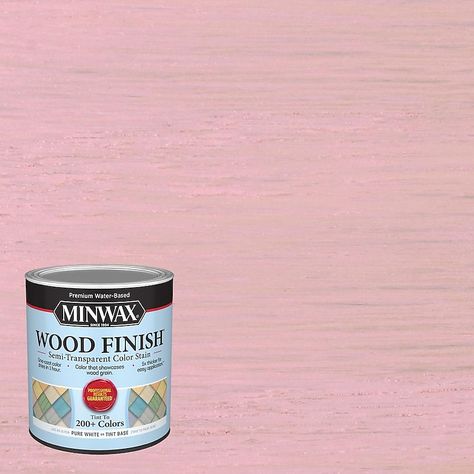 Minwax Wood Finish Water-Based Petal Pink Mw1157 Semi-Transparent Interior Stain (1-Quart) in the Interior Stains department at Lowes.com Minwax Wood Stain, Minwax Colors, Unfinished Wood Furniture, Solid Stain Colors, Semi Transparent Stain, World Of Possibilities, Wood Stain Colors, Water Based Stain, Whitewash Wood