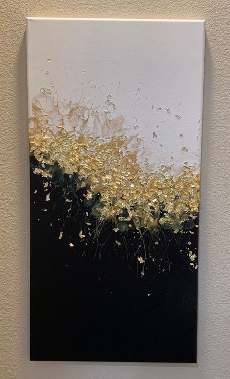 Painting With Gold, Ivory Paint, Gold Art Painting, Canvas For Beginners, Texture Painting On Canvas, Small Canvas Paintings, Canvas Painting Ideas, Diy Canvas Wall Art, Acrylic Pouring Art