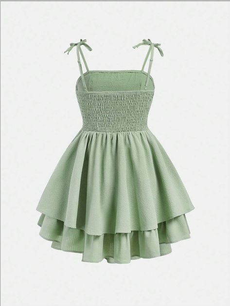 Preppy Clothing Aesthetic, Cute Dresses For Teens Aesthetic, Cute Green Dresses With Ruffles, Cute Green Ruffled Dresses, Teen School Outfits, Cute Green Dresses For Playtime, Cute Green Outfits, Mint Green Dress Teen, Preteen Dress