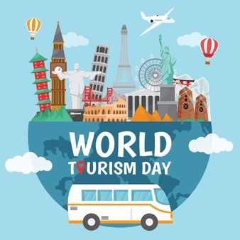 World Tourism Day Poster, Tourism Day Poster, World Tourism Day, Camera Drawing, Tourism Day, Day Stickers, About World, Pocket Letters, Collage Illustration