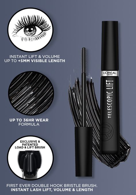 L'Oréal Paris Makeup Voluminous Original Volume Building Waterproof Mascara, Carbon Black, 0.23 Fl Oz Loreal Paris Telescopic Mascara, L'oréal Telescopic Mascara, L’oreal Paris Mascara, L’oréal Voluminous Mascara, L’oréal Telescopic Waterproof Mascara, Telescopic Mascara, Lengthening Mascara, Black Mascara, Brush Type