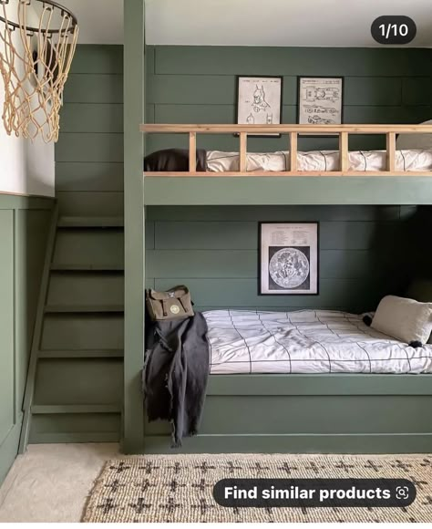 Ikea Bunk Bed Ideas, Boys Bunk Room, Ikea Bunk Bed, Bunk Beds Boys, Bunk Bed Room, Bunk Bed Rooms, Diy Bunk Bed, Bunk Beds Built In, Boys Bedroom Makeover