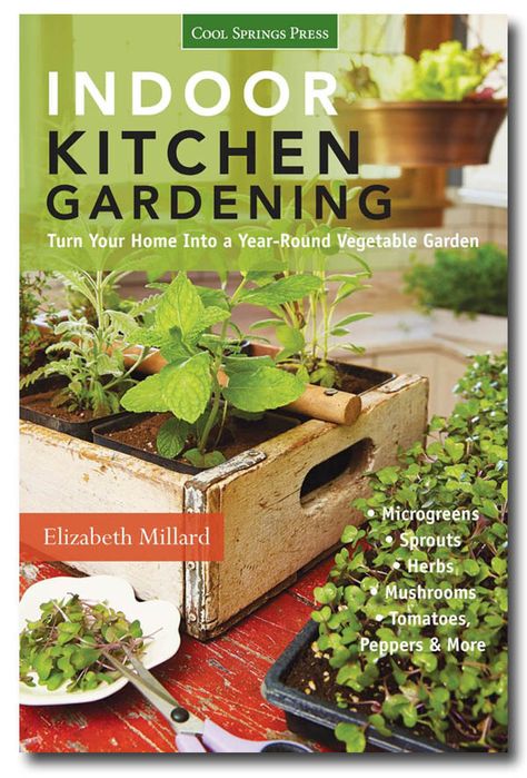 Indoor Kitchen Gardening: Turn your home into a year-round vegetable garden by Elizabeth Millard - How to grow veggies indoors! Growing Tomatoes Indoors, Growing Vegetables Indoors, Kitchen Gardening, Indoor Vegetables, Indoor Kitchen, Growing Microgreens, Indoor Vegetable Gardening, Growing Veggies, Indoor Gardens