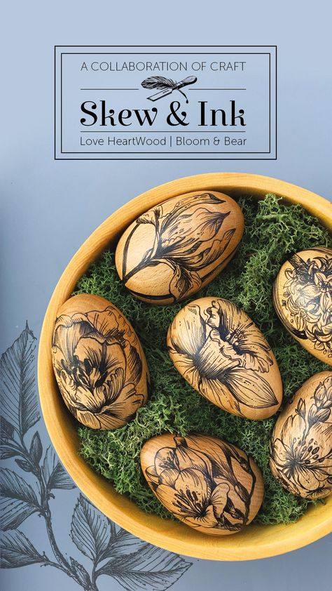 decorated wooden eggs on moss in a wooden bowl Wooden Eggs Crafts, Walnut Shell Crafts, Egg Decorating Ideas, Wooden Easter Eggs, Wood Eggs, Easter Egg Painting, Wood Router, Walnut Shell, Egg Crafts