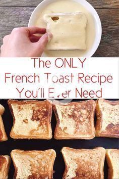 The perfect french toast recipe that is easy to make and cooks perfectly every time. Crisp and crunchy on the outside and soft on the inside! #healthybreakfast Perfect French Toast Recipe, Perfect French Toast, Dessert Aux Fruits, What's For Breakfast, French Toast Recipe, Toast Recipes, Breakfast Brunch Recipes, Breakfast Treats, Breakfast Dishes