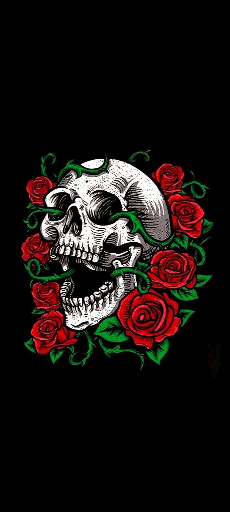 Skull Wallpaper, Skull Tattoo, Art Wallpaper, Anime Drawings, Cute Wallpapers, Roses, Tattoos, Drawings, Art