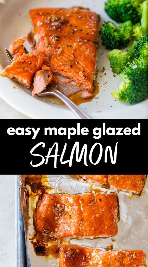 Maple Glazed Salmon Oven, Maple Salmon Recipes Baked, Maple Salmon Air Fryer Recipes, Maple Glazed Salmon Air Fryer, Salmon Recipes Maple Syrup, Fall Salmon Recipes, Baked Salmon Recipes Oven, Maple Salmon Recipes, Baked Salmon Fillet