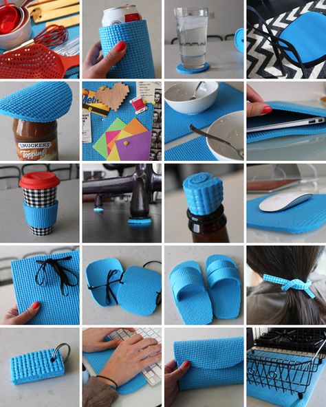 20 Creative Ways To Repurpose Old Yoga Mats- My fave is the jar-opener. Loved and Pinned by www.downdogboutique.com to our Yoga community boards Yoga Mat Diy, Upcycle Recycle, Reduce Reuse Recycle, Reduce Reuse, Drawer Liner, Reuse Recycle, Laptop Cases, Kids Videos, Yoga Mats