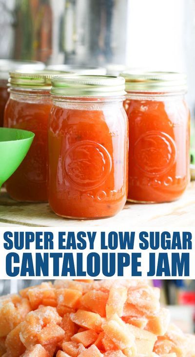 Super simple low sugar cantaloupe jam recipe. This jam is delicious! It's a great way to preserve cantaloupe and a tasty jam that the whole family loves. Les sugar and no store bought pectin! #cantaloupejam #lowsugarjam #cantaloupe #homemadejam #preservingcantaloupe Preserve Cantaloupe, Cantaloupe Jam, Cantaloupe Jam Recipes, Jam Canning, Cantaloupe Recipes, Low Sugar Jam, Easy Canning, Pickle Recipes, Pressure Canning Recipes