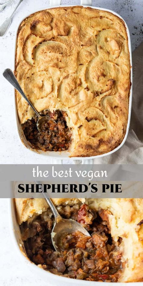 pinterest image Mushroom Shepherds Pie, Shepherds Pie Recipe Healthy, Cottage Pie Recipe, Vegan Shepherds Pie, Pumpkin Mac And Cheese, Healthy Ground Beef, Shepherds Pie Recipe, Vegan Pie, Recipe Vegetarian