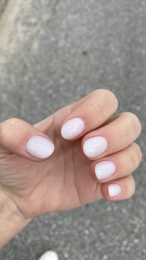 Dip Milky Nails, Short Almond Nails Funny Bunny, Really Short Round Nails, Natural Nails Funny Bunny, Cool Short Almond Nails, Clear Round Nails, Round Funny Bunny Nails, Fluffy Bunny Nails, Short Funny Bunny Nails