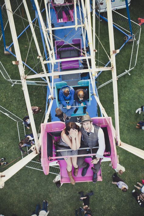 Carnival Wedding Photos, Ferris Wheel Engagement Photos, Engagement Photos Carnival, Amusement Park Engagement Photos, Carnival Engagement Photos, Carnival Photo Shoots, Carnival Photos, Carnival Photography, Aerial Perspective