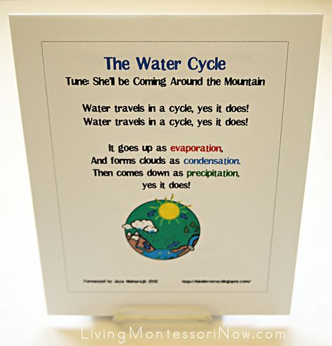 Free Water Cycle Printables and Montessori-Inspired Water Cycle Activities - Living Montessori Now Cloud Lessons, Preschool Water Cycle, Water Cycle Game, Water Cycle Song, Water Cycle Craft, Water Cycle Activities, Water Study, Montessori Language, The Water Cycle