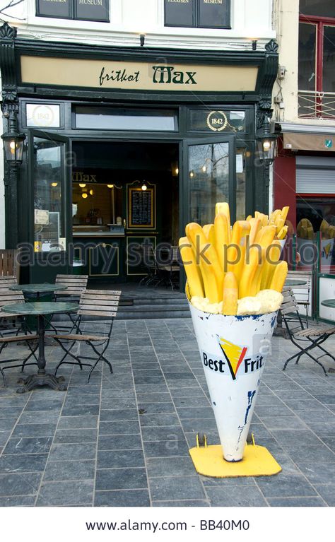 Belgian Frit Shop (french Fries) In Antwerp, Belgium Stock Photo ... Food French Fries, Air Fryer Sweet Potato Fries, Belgian Fries, Food Business Ideas, How To Store Potatoes, Antwerp Belgium, Unique Restaurants, Coffee Shop Design, Name Ideas