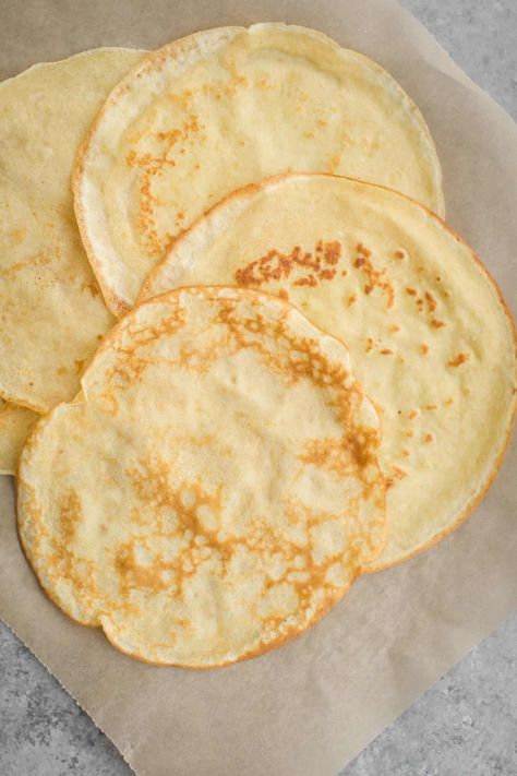 Whole Wheat Crepes | Component Cooking | Naturally. Oat Crepes, Whole Wheat Crepes, Flat Breads, Light Breakfast, Eat Seasonal, Crepe Recipes, Gluten Free Oats, Gluten Free Breakfasts, Savory Breakfast