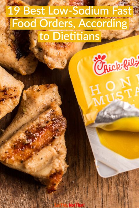 You can still hit up your favorite drive-thrus with our list 19 of the best low sodium fast food orders. #fastfood #fastfoodhacks #lowsodium #lowsodiummenupicks #lowsodiumfastfood Low Sodium Low Carb Recipes Healthy Meals, Low Sodium Breakfast Muffins, Low Sodium Potatoes, Low Sodium Fast Food Options, Low Sodium Cheese List, Lower Sodium Recipes, Easy Low Sodium Lunch Ideas, Low Sodium Lunches, Low Sodium Diet Food Lists