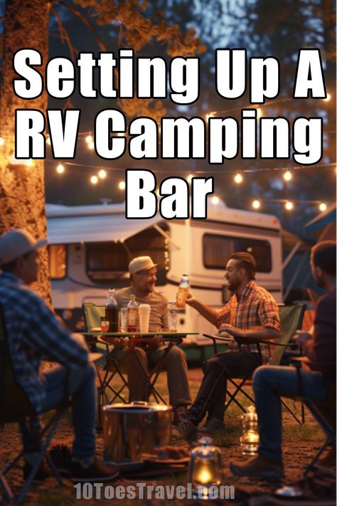 Find out everything you need to set up a portable bar at your campground. These RV camping tools, supplies, and furniture will help make sure that your campground party is a total hit. Camping Bar, Bar Equipment, Portable Bar, Camping Tools, Rv Camping, Camping And Hiking, Liquor, Rv, Hiking