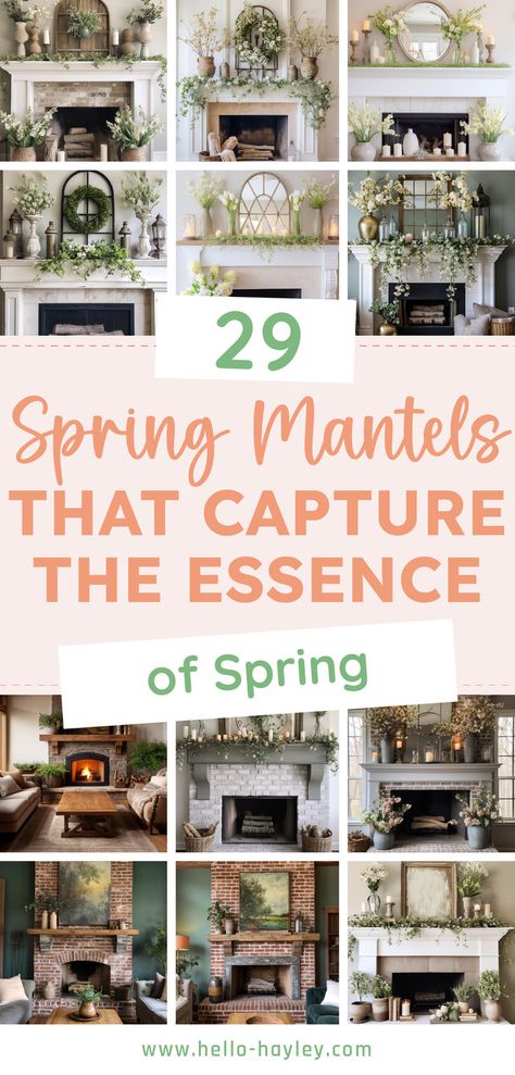 Must-Try Now: 29 Spring Mantel Decor Ideas for Fresh Vibes Candle Stick Decor Ideas, Spring Fireplace Decor, Spring Mantel Decor, Spring Mantel Decorating Ideas, Spring Mantle Decor, Living Room Mantle, Spring Mantle, White Mantel, Spring Mantel