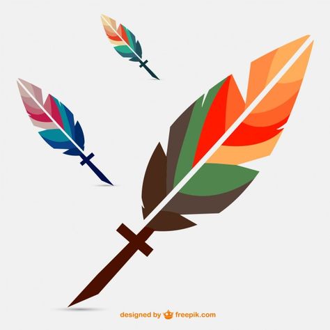 Geometric Feather, Feather Logo, Feather Vector, Feather Quill, Coloured Feathers, Fall Graphic, Church Graphic Design, Colorful Feathers, Graphic Design Logo