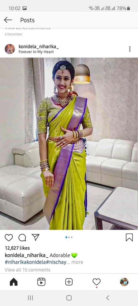 Niharika Konidela, Indian Bride Saree, South Indian Bride Saree, Bride Saree, Indian Bride Outfits, Saree Designs Party Wear, Bride Outfits, Bride Clothes, South Indian Bride