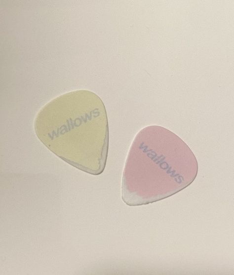 Aesthetic Guitar Picks, Wallows Band Tattoo, Guitar Picks Aesthetic, Wallows Aesthetic, Altoid Wallet, Music Aesthetics, Dorm Inspo, Purple Vibe, Sketchbook Cover