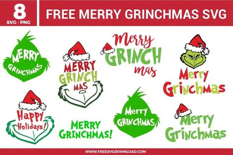 Merry Grinchmas SVG, Grinch Happy Holiday SVG, Merry Christmas Grinch Free SVG Files Download our Christmas SVGs for Commercial Use. These Christmas SVG Cut Files are available to download instantly and work with your Cricut and Silhouette. Merry Grinchmas Svg Free, Free Grinch Svg Files For Cricut, Free Grinch Svg Files, Free Grinch Svg, Grinch Vinyl, Grinch Svg Files, Grinch Svg Free, Grinchmas Svg, Grinch Face Svg