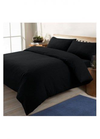 Black Jersey Duvet Set | Attitude Clothing King Duvet Set, Super King Duvet Covers, King Size Duvet, Double Duvet Covers, Teddy Fleece, Fitted Bed Sheets, Single Duvet Cover, Quilted Duvet, Soft Bedding