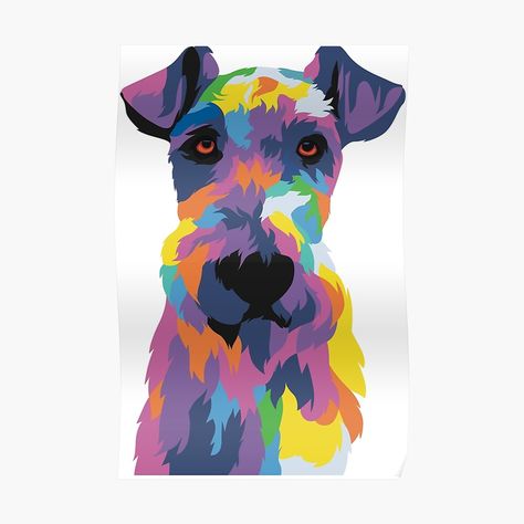 Pop Art Colors, Wire Fox Terrier, Dog Poster, Fox Terrier, Art Color, Terrier Dog, Terrier Dogs, Digital Illustration, Sale Poster