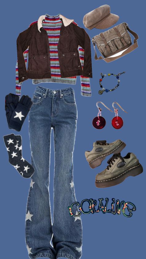 coraline inspired outfit #coraline #coralineoutfit #outfit #outfitinspo #outfitinspiration #halloween #coralinejones Coraline Inspired Outfit, Coraline Outfit, 7th Grade Outfits, Coraline Costume, Coraline Aesthetic, Little Outfits, Fall Fits, Teenager Outfits, Simple Trendy Outfits