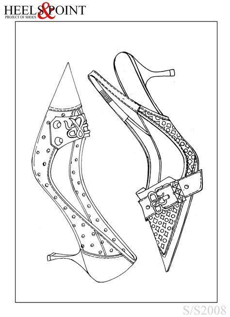 How To Draw Heels, Shoe Sketches, Art Basics, Shoes Drawing, Miu Miu Shoes, Fashion Illustration Dresses, Drawing Clothes, Technical Drawing, Designer Sandals