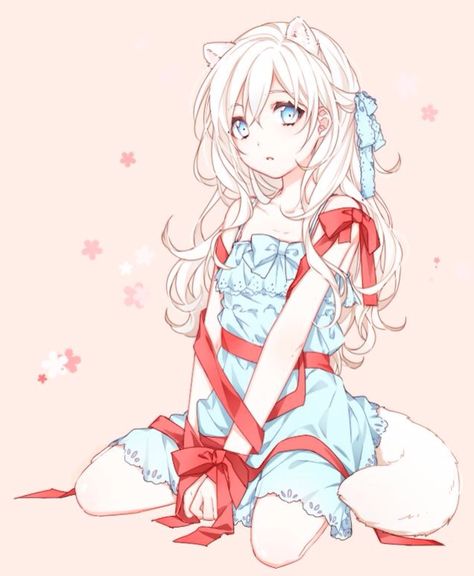 (Rp im the boy) neko girl: i was in a pretty white dress getting married to master which is my boyfriend but then i woke up and i was dreaming."master? Where did you go ...?" She went downstairs and saw him. He was drinking tea. "Morning master!" She smiled happily. Cat Anime, Anime Guy, Anime Animals, Long Blonde, Anime People, Anime Cat, Art Manga, Long Blonde Hair, Animal Ears