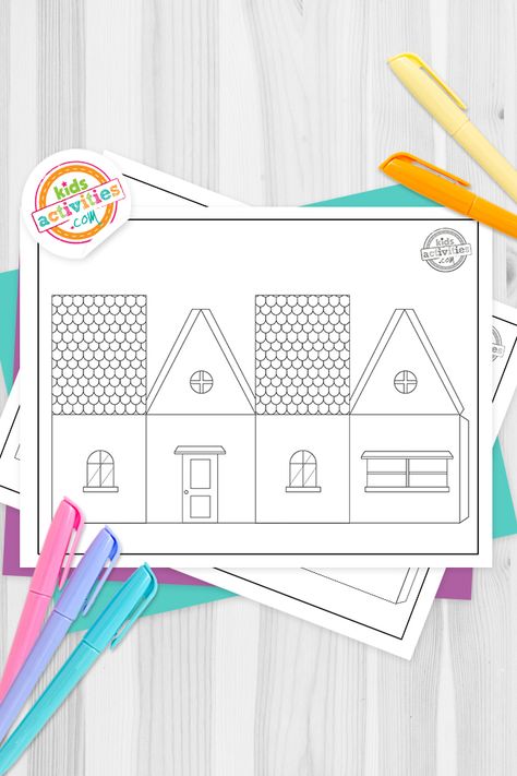 Architecture For Kids, Crafts Fir Kids, Science Games For Kids, Fun Architecture, April Preschool, Paper House Template, Construction Paper Crafts, Kids Homework, Construction Activities