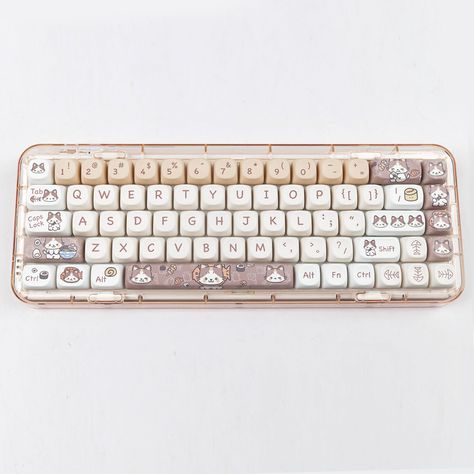 cooking-kitty-series-moa-profile-pbt-keycaps Aesthetic Keyboards, Fancy Keyboard, Keyboard Gift, Artisan Keycaps, Pink Kitty, Keyboard Accessories, Key Cap, Key Caps, Mechanical Keyboards