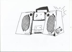 Boom Box Drawing, Boom Box Art, Boombox Drawing, Boombox Painting, Boombox Coloring Page, Graffiti Boombox Drawing, Boombox Graffiti, Boom Box, Drawing Guide