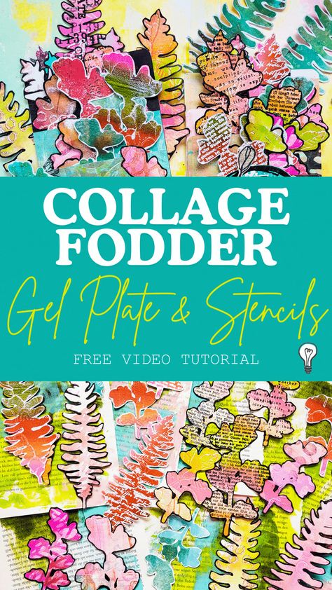 Discover the art of creating stunning botanical collage fodder in our new video tutorial! Learn how to use stencils, stamps, and a gel plate to craft unique elements that bring your art projects to life with natural beauty and texture. Plate Inspiration, Art Journal Collage, Collage Fodder, Collage Video, Botanical Collage, Gelli Prints, Gel Plate, Art Journal Tutorial, Journal Collage