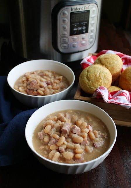 Lima Beans And Ham, Leftover Ham Recipes Casseroles, White Beans And Ham, Beans And Ham, Leftover Ham Recipes, Ham And Beans, Ham And Bean Soup, Leftover Ham, Easy Instant Pot Recipes