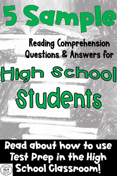 Creating Reading Comprehension High School Practice Worksheets takes tons of time and effort. Check out this blog post to read about how to integrate test prep into every activity, so you don't have to sacrifice literature: poetry, short stories, plays, etc. You can help students by providing critical thinking questions with reading comprehension stems that mirror the standardized test. Be sure to cover central idea, citing evidence, structure, author's purpose for test prep in your classroom! High School Worksheets, High School Short Stories, Poetry Comprehension, Poetry Middle School, Reading Comprehension Test, Test Prep Strategies, Test Prep Activities, Citing Evidence, Reading Test Prep