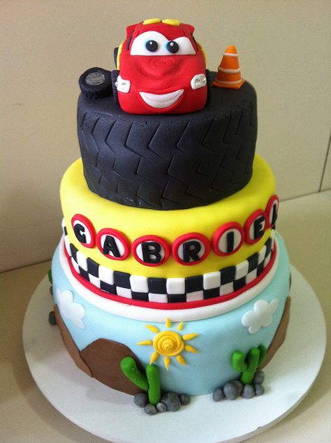 cars theme cake Cakes Without Fondant, Cars Theme Cake, Cars Birthday Cake, Movie Cakes, Mini Tortillas, Car Cake, Disney Cakes, Childrens Birthday Cakes, Specialty Cakes