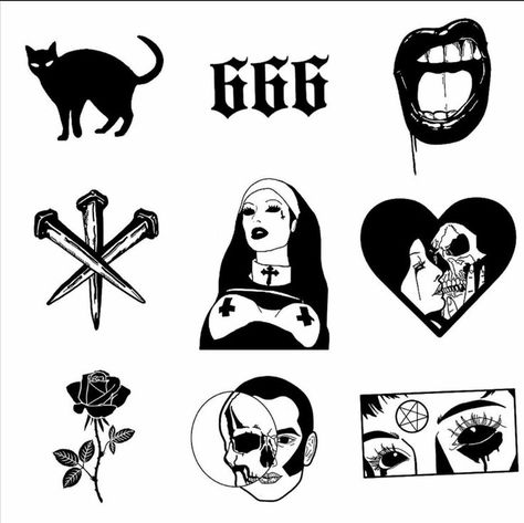 Pin on tattoo Tato Flash, Tato Jari, Tato Lengan, Sharpie Tattoos, Flash Tattoo Designs, Tattoo Flash Sheet, Doodle Tattoo, Spooky Tattoos, Tattoo Stencil Outline