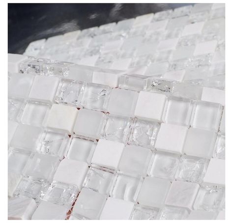 Bathroom Mosaic Tiles, Shower Accent Tile, Glass Subway Tile Backsplash, Bathroom Mosaic, Glass Shower Wall, Backsplash White, Stone Mosaic Wall, Mosaic Bathroom Tile, Cheap Tiles