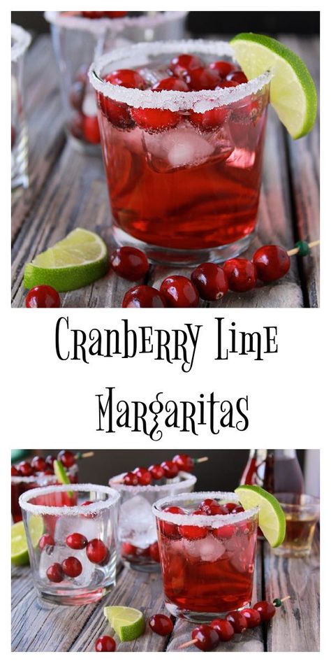 Cranberry Lime Margaritas on www.cookingwithruthie.com is a beautiful addition to your holiday parties! #SparklingHolidays @walmart Cranberry Cocktails, Lime Margarita Recipe, Eggnog Dessert, Cocktail Margarita, Cranberry Margarita, Lime Drinks, Hot Drinks Recipes, Moonshine Recipes, Cranberry Cocktail