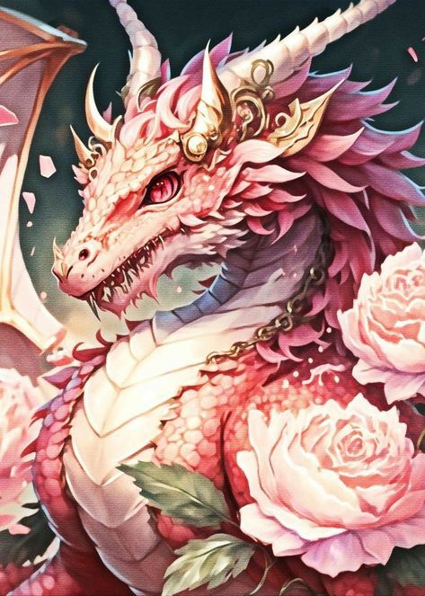 #wattpad #random A young princess from the spiritual realm named Y/n Celeste de light with beautiful white wings that resembles angel wings along with her beautiful infant daughter that has similar wings wake up in the living world that they never had been to before but surprisingly, she meets an old friend watch a... Pink Dragonborn Dnd, Nature Dragon Art, Pink Dragon Art, Cherry Blossom Dragon, Pretty Dragon, Flower Dragon, Rose Dragon, Healing Abilities, Dragon Artwork Fantasy