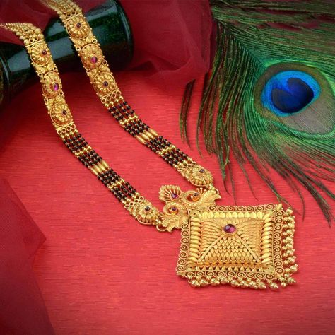 Waman Hari Pethe Sons Waman Hari Pethe Gold Jewellery, Waman Hari Pethe Mangalsutra, Long Gold Mangalsutra, Long Mangalsutra Designs Gold, Gold Mangalsutra Design, Mangal Sutra, Mangalsutra Design, Gold Jewels Design, Black Beads Mangalsutra Design